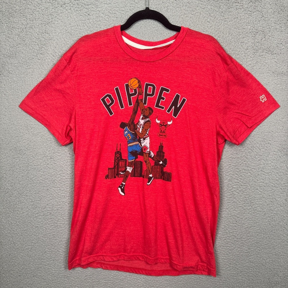 Scottie Pippen Tshirt‎ Adult XL Red Chicago Bulls Homage NBA Windy City Graphic